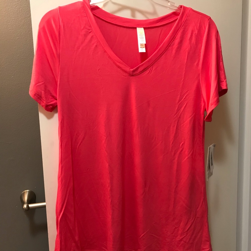 Lularoe Pink Christy V neck tee XS extra small NWT